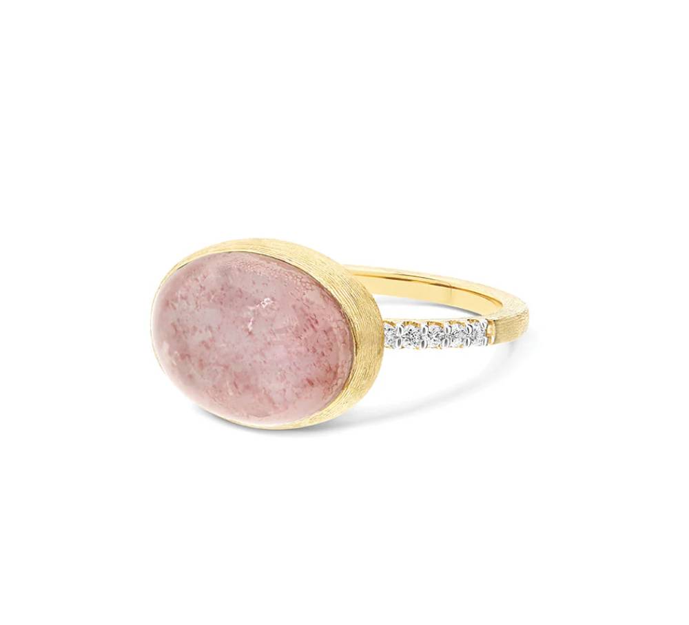 Anello Donna Nanis Oro Giallo 18 KT Diamanti e Quarzo fragola e madreperla  AS7-609